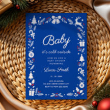 Baby It's Cold Outside blauwe winter baby shower