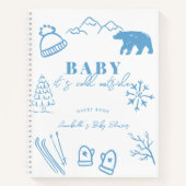 Baby It's Cold Outside Blue Baby Shower Guest Book Notitieboek (Voorkant)