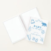 Baby It's Cold Outside Blue Baby Shower Guest Book Notitieboek (Binnen)