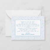 Baby It's Cold Outside Blue Baby Shower Thank You Notitiekaartje (Achterkant)