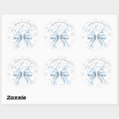 Baby It's Cold Outside Blue Bow Winter Baby Ronde Sticker (Vel)