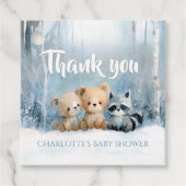 Baby it's cold outside Blue Forest Baby Shower Bedankjes Labels (Voorkant)