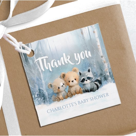 Baby it's cold outside Blue Forest Baby Shower Bedankjes Labels