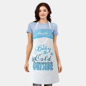 Baby It's Cold Outside Blue White Christmas Gift Schort (Gedragen)