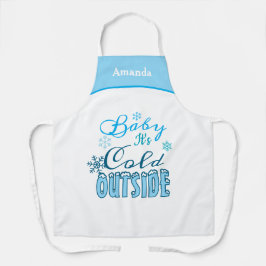 Baby It's Cold Outside Blue White Christmas Gift Schort