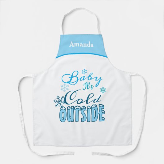 Baby It's Cold Outside Blue White Christmas Gift Schort (Voorkant)