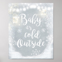 Baby It's Cold Outside Bord Winter Decoratie Rusti