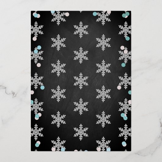 Baby It's Cold Outside Boys Winter Baby Shower Folie Uitnodiging (Achterkant)