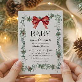 Baby It's Cold Outside Christmas Baby Shower Kaart