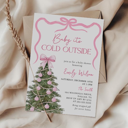 Baby it's Cold Outside Christmas Baby Shower Kaart