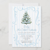 Baby it's Cold Outside Christmas Blue Baby Shower Kaart (Voorkant)