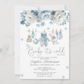 Baby It's Cold Outside Clothesline Baby Shower Kaart (Voorkant)