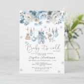 Baby It's Cold Outside Clothesline Baby Shower Kaart (Staand voorkant)