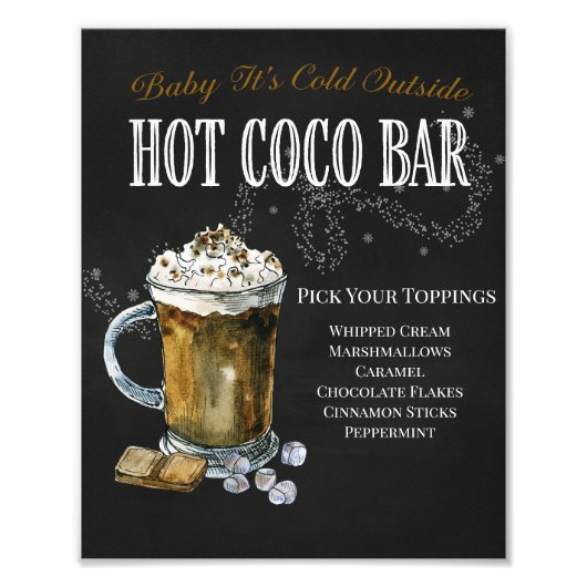 Baby it's Cold Outside Coco Bar Bord Foto Afdruk (Voorkant)
