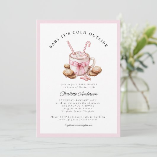 Baby It's Cold Outside Coquette Baby Shower  Kaart (Staand voorkant)