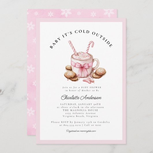 Baby It's Cold Outside Coquette Baby Shower  Kaart (Voorkant / Achterkant)
