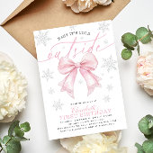 Baby Its Cold Outside Coquette Pink Bow Birthday Kaart