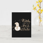 Baby It's Cold Outside Cute Snowman Christmas Wint Kaart (Gele Bloem)