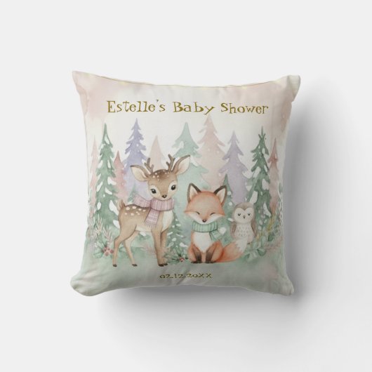 Baby It's Cold Outside Cute Winter Woodland Kussen (Voorkant)