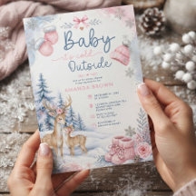 Baby It's Cold Outside Deer Woodland Baby Shower