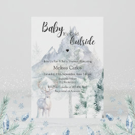 Baby Its Cold Outside Evergreen Winter Baby Shower Kaart