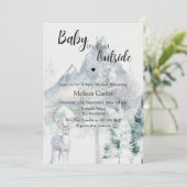 Baby Its Cold Outside Evergreen Winter Baby Shower Kaart (Staand voorkant)