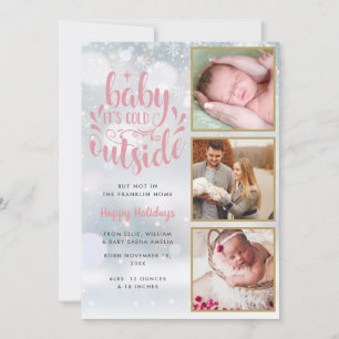 Baby It's Cold Outside Foto's Meisje Vakantie Gebo Aankondiging