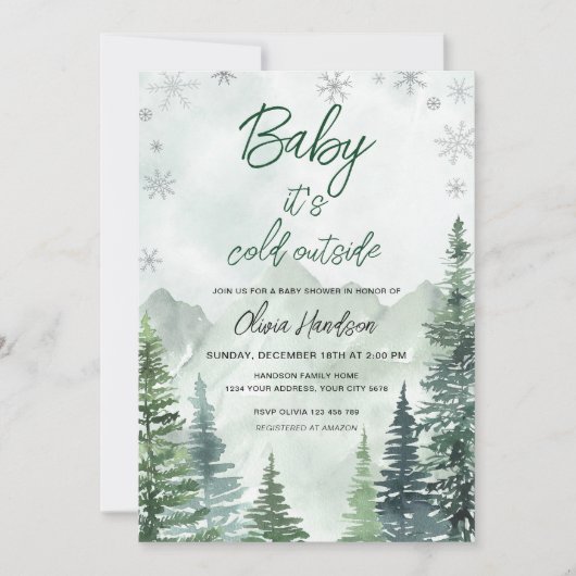 Baby its cold outside Gender neutral baby shower Kaart (Voorkant)