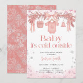 Baby it's cold outside Girl clothes Baby Shower Kaart (Voorkant / Achterkant)