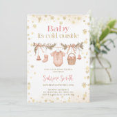 Baby it's cold outside Girl clothes Baby Shower Kaart (Staand voorkant)