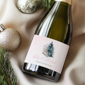 Baby its cold outside Girl Pink Baby shower Sparkling Wijnetiket