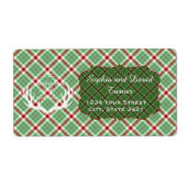 Baby it's Cold Outside Groen Geruite Vakantie Etiket (Voorkant)