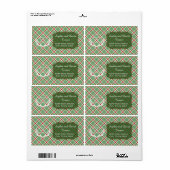 Baby it's Cold Outside Groen Geruite Vakantie Etiket (Full Sheet)