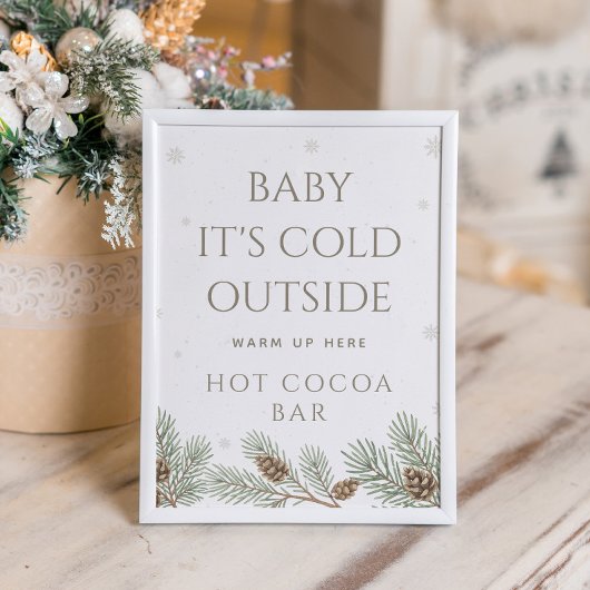 Baby It's Cold Outside Hot Cocoa Bar Poster
