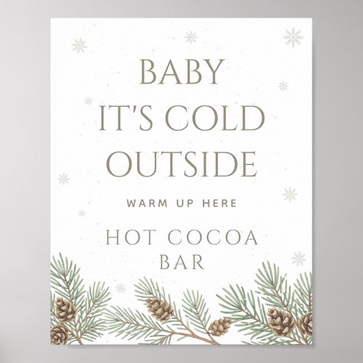 Baby It's Cold Outside Hot Cocoa Bar Poster (Voorkant)