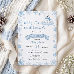 Baby It's Cold Outside Ijsbeer Baby Shower Kaart