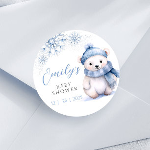 Baby It's Cold Outside IJsbeer Ronde Sticker