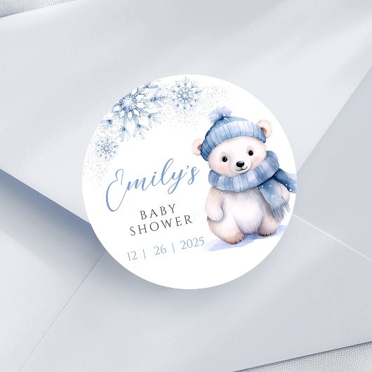 Baby It's Cold Outside IJsbeer Ronde Sticker