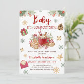 Baby It's Cold Outside Kerst Baby Shower Kaart (Staand voorkant)