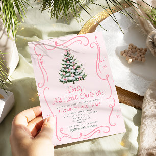 Baby It's Cold Outside Kerst Baby Shower Kaart