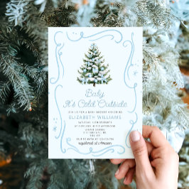Baby It's Cold Outside Kerst Baby Shower Kaart