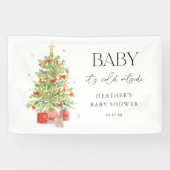 Baby It's Cold Outside Kerst Baby Shower Spandoek (Horizontaal)