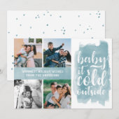 Baby It's Cold Outside Kerst Fotocollage Feestdagenkaart (Voorkant / Achterkant)