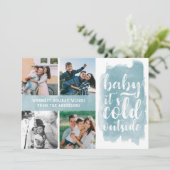 Baby It's Cold Outside Kerst Fotocollage Feestdagenkaart (Staand voorkant)