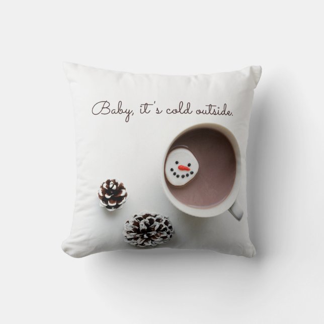 Baby It's Cold Outside Kerst Warme Chocolade Kussen (Voorkant)