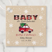 Baby It's Cold Outside | Kerstelijke Baby Shower Bedankjes Labels (Voorkant)