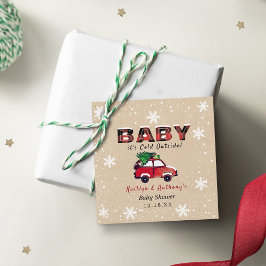Baby It's Cold Outside | Kerstelijke Baby Shower Bedankjes Labels
