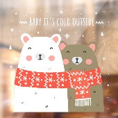 Baby It's Cold Outside Knuffelberen Zakelijk Raamsticker (Vel 2)