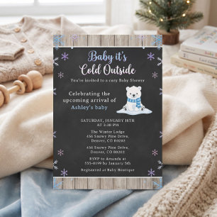 Baby It's Cold Outside Krijtbord IJsbeer Kaart