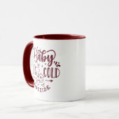Baby It's Cold Outside Maroon Vakantie Kerstmis Mok (Voorkant links)